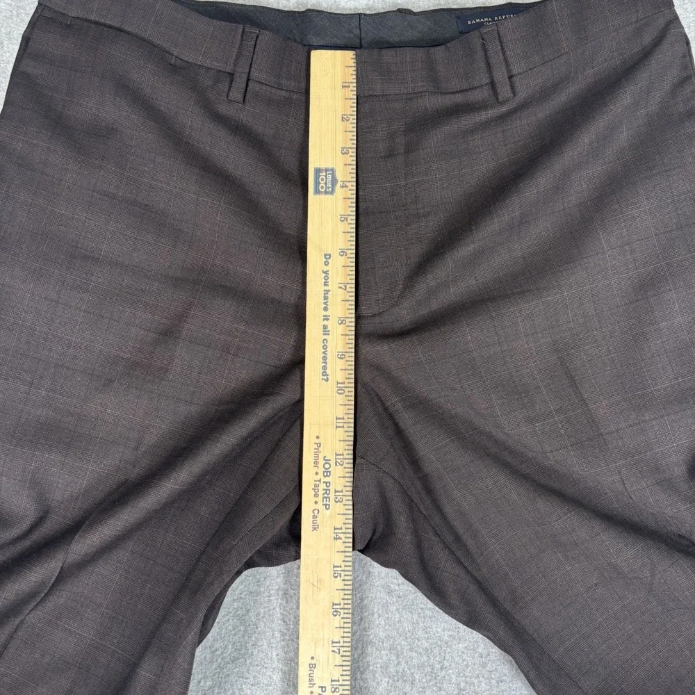 Banana Republic Dress Pants Mens 36x30 Brown Wool Blend Classic Fit Plaid